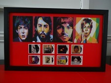 8 SPECIAL PAUL McCARTNEY STAMPS ISSUED BY THE ROYAL MAIL  PRESENTED IN A FRAME