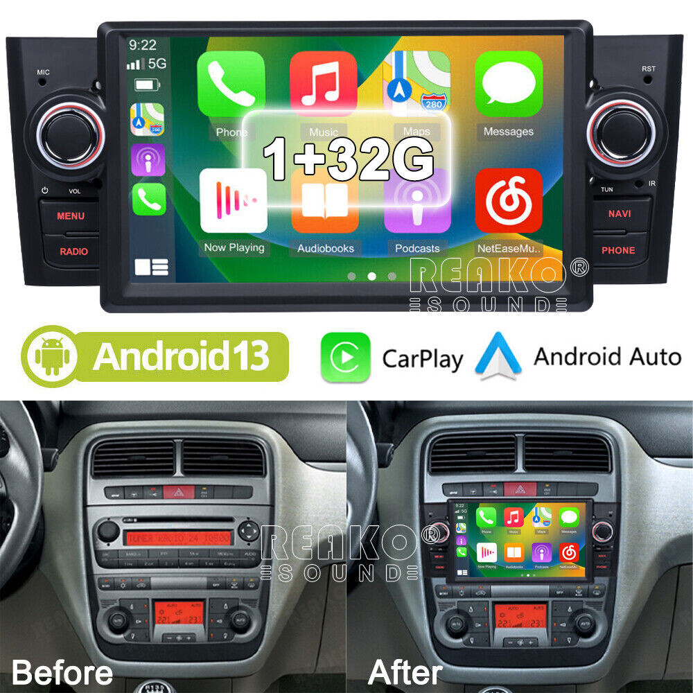 Fiat Grande Punto Tuning CAMECHO Android 13 Autoradio 2 Din Für