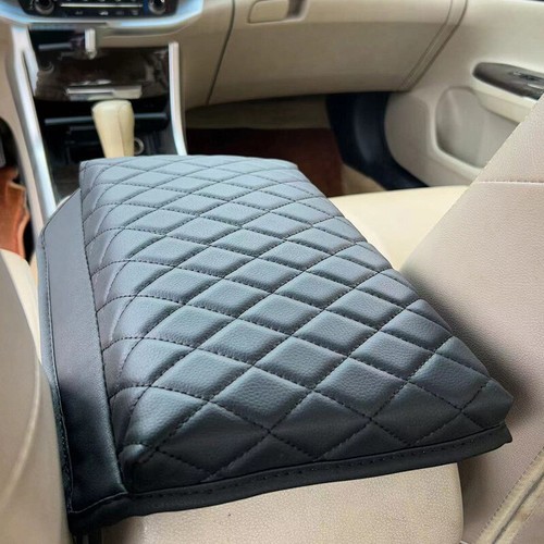 Car Armrest Pad Center Console Box Cover PU Leather Protect Cushion with Pocket - Foto 11 di 16