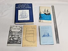 5 LOT Vintage Ship Sailing Books Cutty Sark Nautical Rigging Sea Terms History