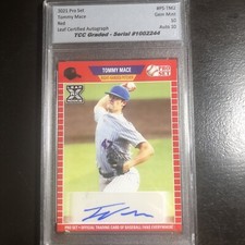 2021 Pro Set Tommy Mace Auto Red TCC Graded Gem Mint 10