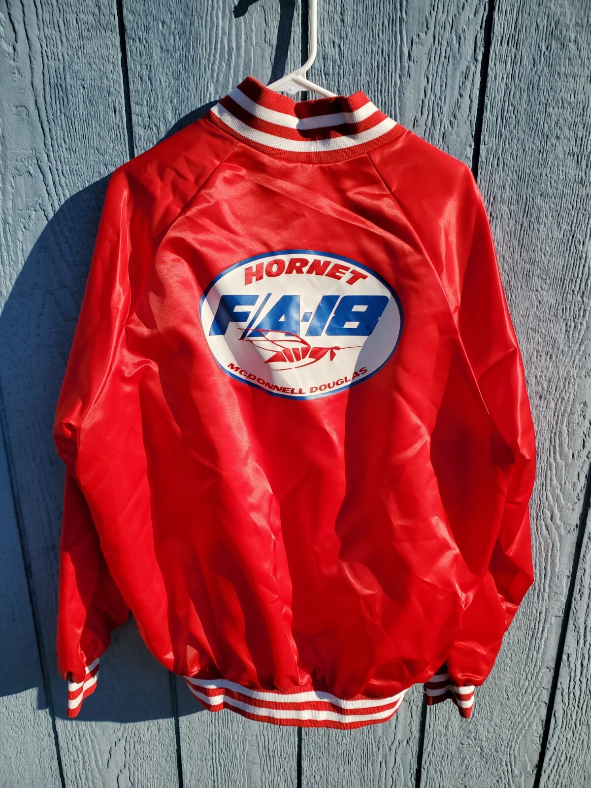 Vintage McDonnell Douglas Hornet F/A-18 Aircraft XL Nylon Jacket Windbreaker