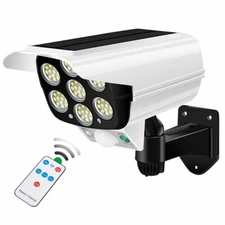 Solar Motion Sensor Light LED Security Wall Street Yard Outdoor Lamp Fake Camera