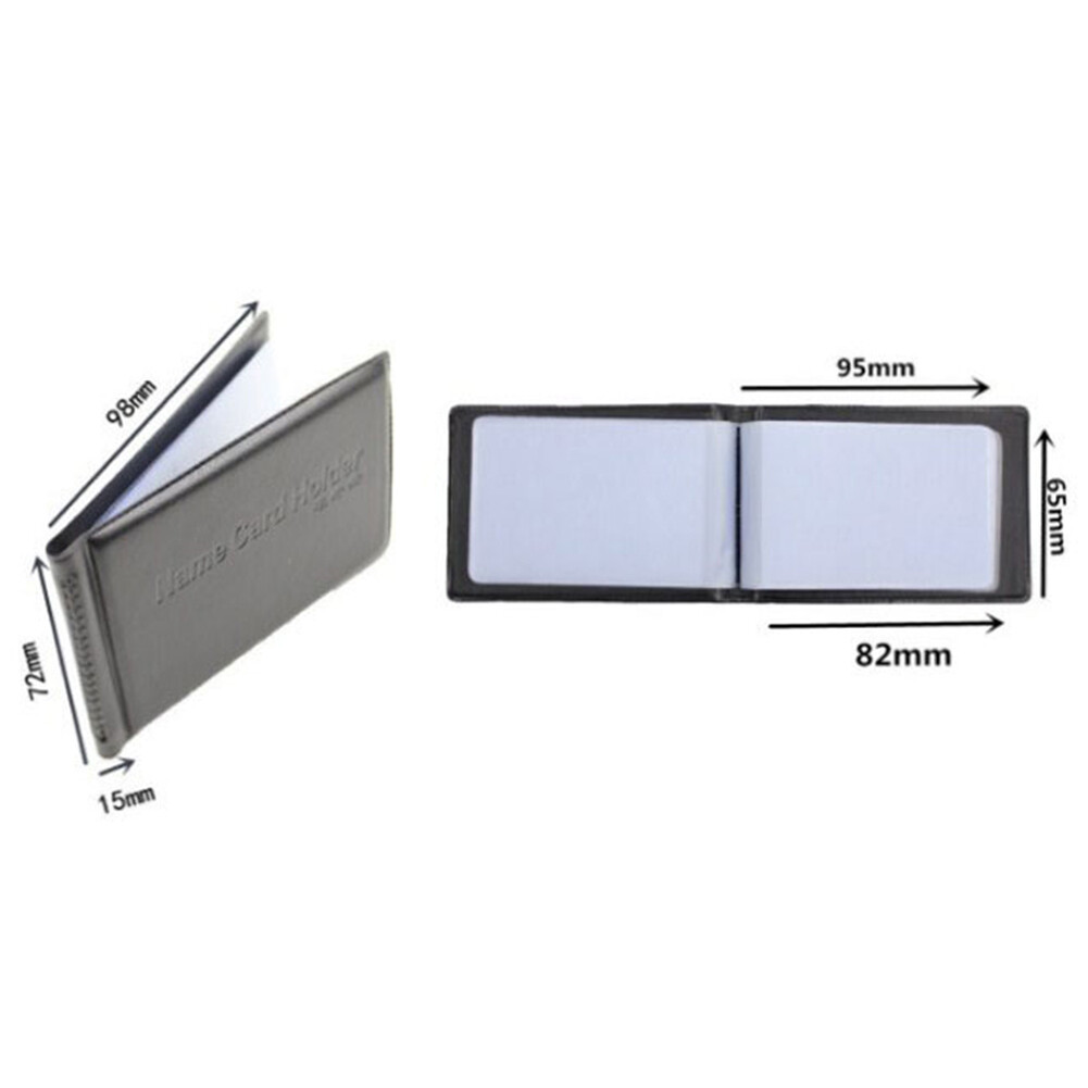 6 Pack Black PU Leather Business Card Holder Books - Holds 300 Cards Each, Portable Organizer - View #4