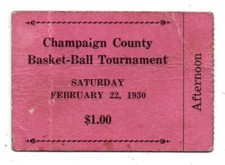 PH594 OH Ohio Urbana Champaign County Basketball Tournament Ticket 1930