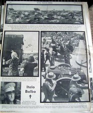 Ganzseitiger Zeitungsbericht Todesanzeige - Italo Balbo Bengasi - Luftwaffe