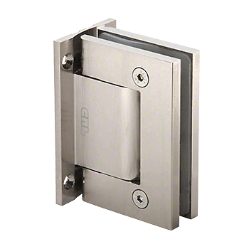 Brushed Satin Nickel Oil Dynamic Full Back Plate Wall-to-Glass Hinge - Hold Open - Picture 2 of 2