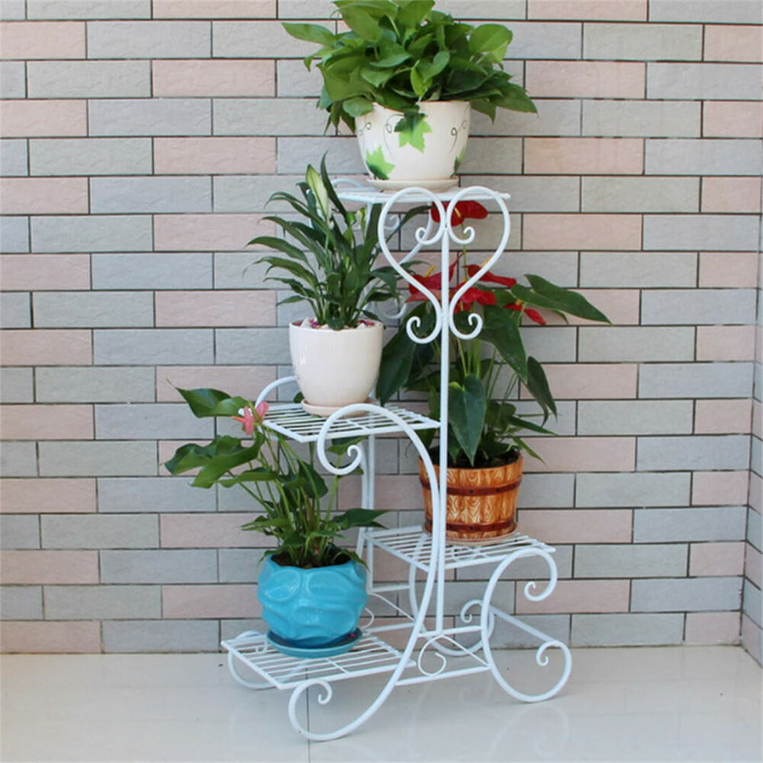 Garden Multi Tier Pine Wood Metal Bamboo Plant Stand Flower Pot