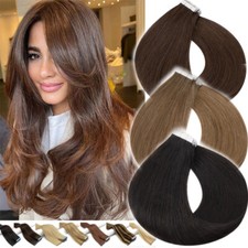CLEARANCE Remy Tape In 100 Human Hair Extensions Skin Weft Full Head THICK 200G