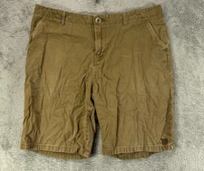 DC Shoes Khaki Shorts Mens Size 32 Brown Chino Shorts Baggy Distressed Flat 9"