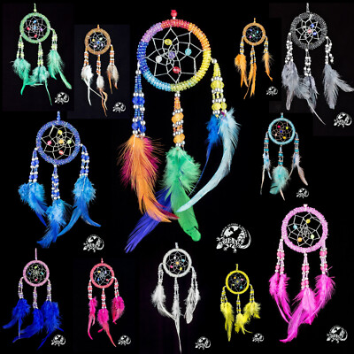 dc bead 06 -- / Traumfänger ca. 6,5 cm  x 25 cm Dreamcatcher mit Beads Indianer