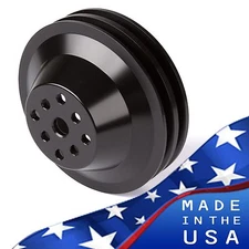 Black Big Block Chevy Water Pump Pulley 2 Groove 396 427 454 LWP BBC 2V LWP