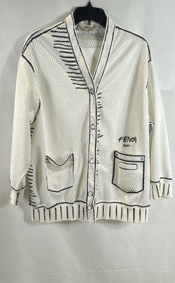 Fendi x Joshua Vides Men's California Sky Nylon Jacket White Black Size M