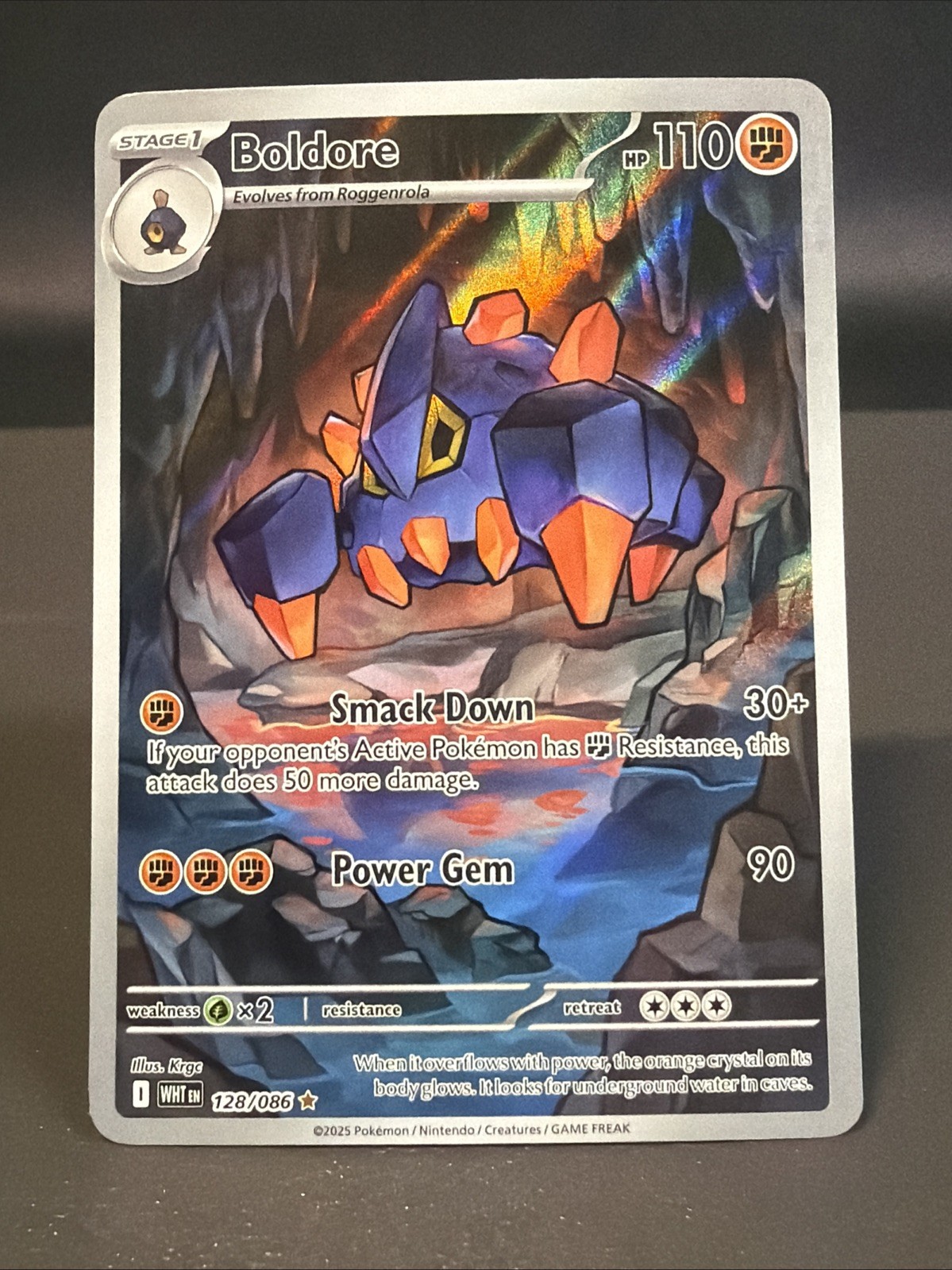 Pokémon TCG Boldore #128/086 SV11W: White Flare Illustration Rare Full Art NM