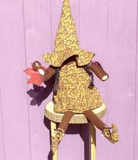 Brown Autumn Witch Gonk - Mabon Home Decor