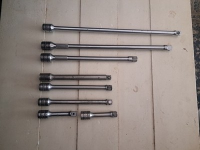 Snap-on 3/8  Drive Socket Extension Set 8 piece, 2 Knurled pieces, USA made