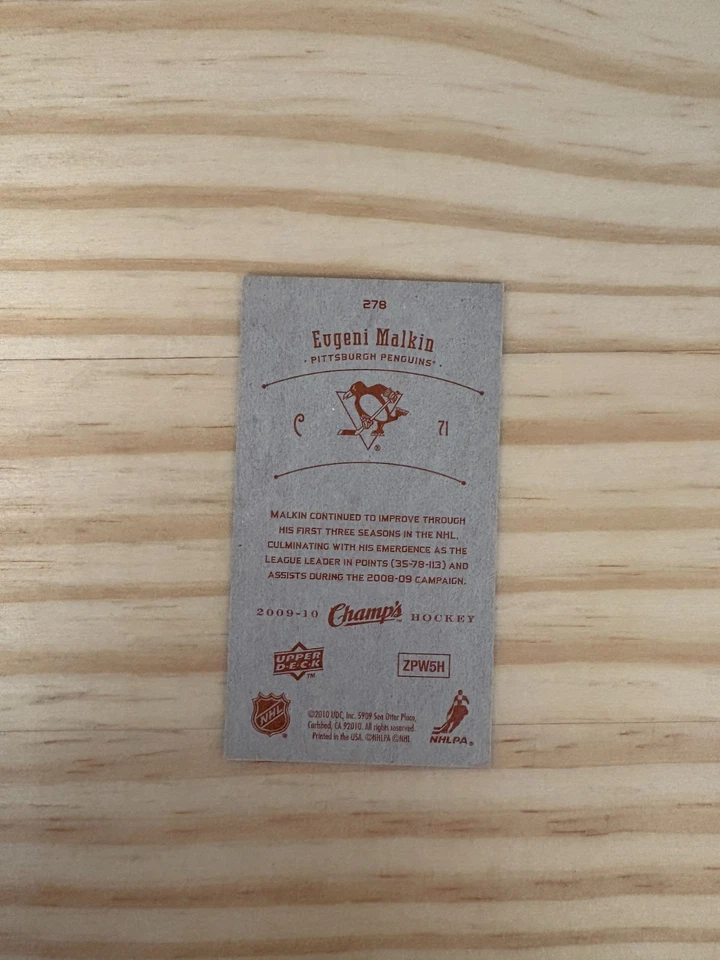 2009-10 Upper Deck Champ's Mini Red Backs #278 Evgeni Malkin - Pittsburgh - Image 2 of 2