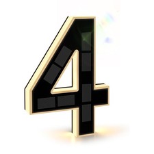 9 Inch Solar Lighted House Numbers for Outside, Light Up Waterproof LED Addre...