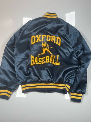 Vintage Satin Baseball Jacke Oxford Baseball USA Pro Fit Gr. S Made in USA