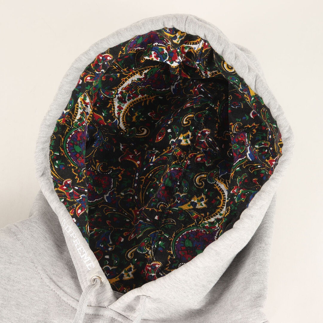 Supreme Hoodie Heather Grey Sz:M Champion Paisley Pattern Hood Sweat Used BEEG-0 thumbnail 6