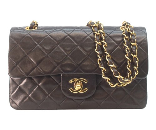 CHANEL A01113 Lamb W Flap Matelassé 23 Shoulder bag Black / Gold Hardware
