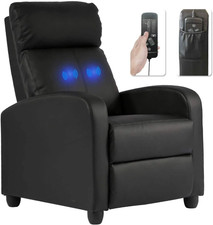Recliner Massage Chair Ergonomic Lounge with Remote Control, Black