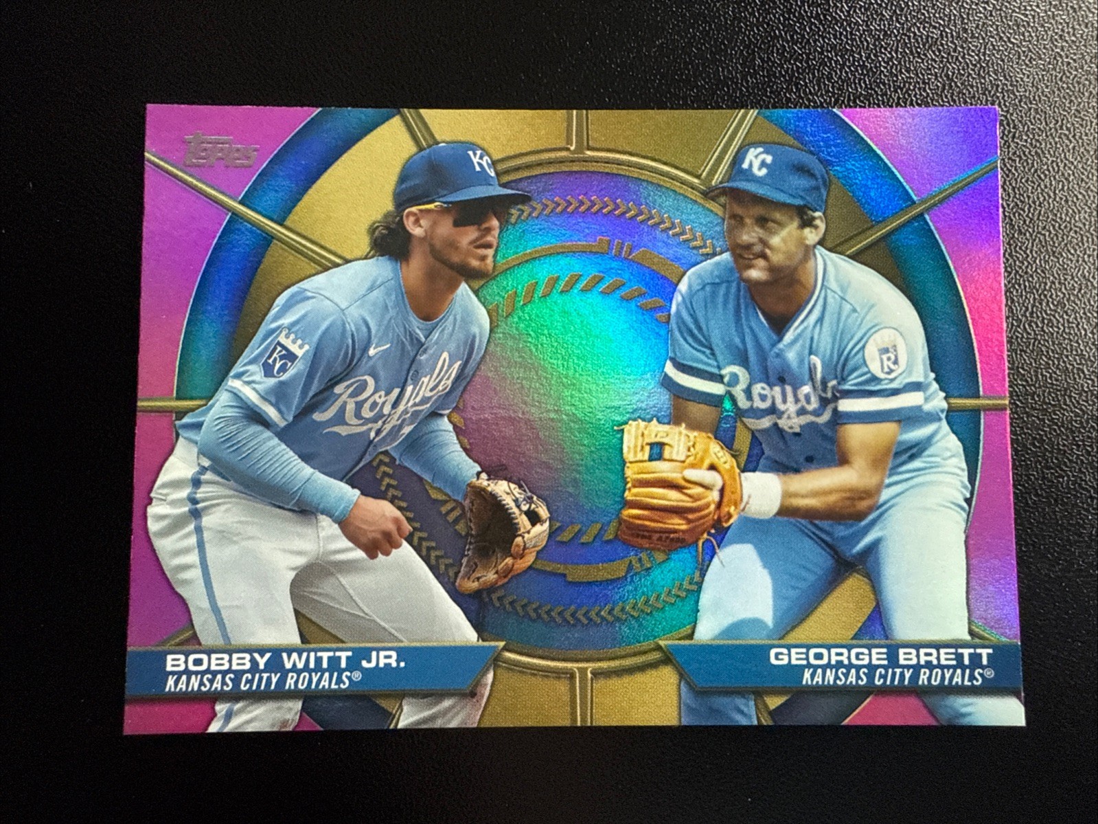 2025 Topps Series 2 - Dynamic Duos George Brett, Bobby Witt Jr. #DD-1 Pink Foil