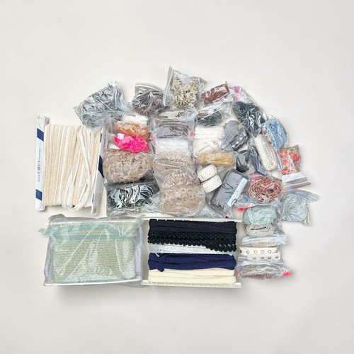 Lot of 30+ Vintage & Contemporary Used Various Fabric Upholstery Trim & Cording