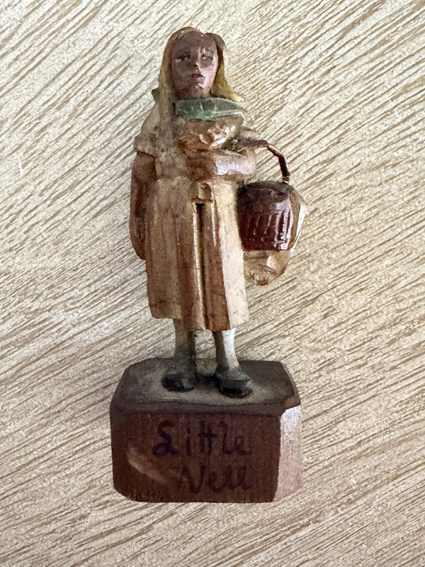 Charles Dickens ANRI Vintage Hand Carved Wooden Figurine Little Nell