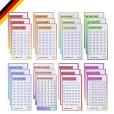 Sparchallenge Set A6 Budgetplaner, 8 Challenges, 24 Tage, 100 Tage, Geld sparen