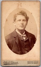CDV Circa 1870s Alfred Calvert Handsome Man in Suit London England