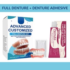 Denture Set with Upper and Lower Denture False Teeth Full