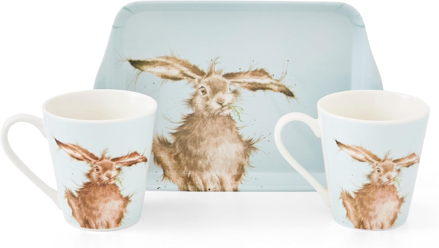 Pimpernel x Wrendale Designs Hare Mug and Tray Gift Set - Porcelain Mugs & Mela