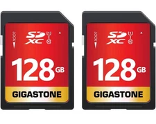 Gigastone 128GB X2 SD Card Memory Card for Cameras Full HD Video SDXC U1 Class10
