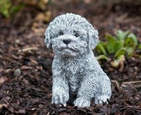 Frostfeste Steinfigur Malteser Welpe 15 Cm Gartenfigur Steinguss Wetterfest