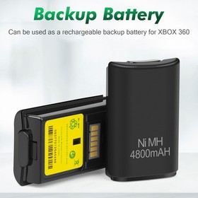 2pcs Rechargeable Battery Pack USB 4800mAh Charger Cable For XBox 360 Controller