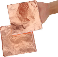 100 Pieces Copper Sheets Leaf 14x14 cm Rose Gold Imitation Copper Foil Leaf f...