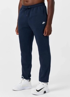 Nike Men's Navy Fleece Sweatpants Size L, Drawstring, Pockets, Straight Leg