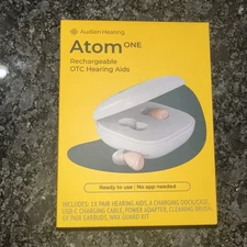 Audien Atom One OTC Hearing Aids  Wireless, Rechargeable, Beige