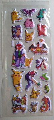Sticker Originalbogen 3D Pokemon/Pikachu Neu