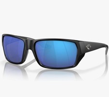 Costa Del Mar Tailfin Matte Black / Blue Mirror Polarized Poly Lens. New in Box