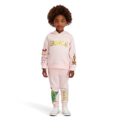 The Grinch Dr. Seuss Toddler Printed Sweatshirt and Jogger Set, Pink, 3T