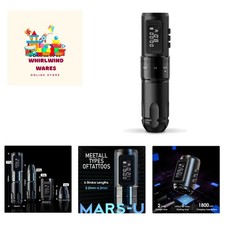 MARS-U Wireless Tattoo Machine with Adjustable Stroke - Rotary Cartridge Tatt...