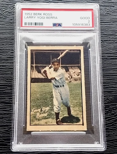 1952 BERK ROSS YOGI BERRA BASEBALL CARD **CENTERED** *GREAT CORNERS* PSA 2 GOOD