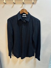 2 pack Calvin Klein CK Long Sleeve Button-Up Shirt Men's Size Small Black