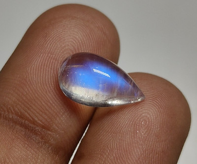 AAAAAAAA Quality Rainbow Moonstone Cabochon Blue Flashy Fire Pear Shape 8x14MM