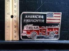 Vintage American Fire Fighter Belt Buckle Used Great Shape USA