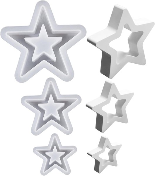 Silikonformen Weihnachten Sterne GießForm Kerzenform Gipsformen DIY Handwerk-image