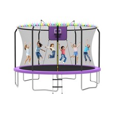 8FT 10FT 12FT 14FT Outdoor Trampoline with Safety Enclosure Net and Ladder, A...