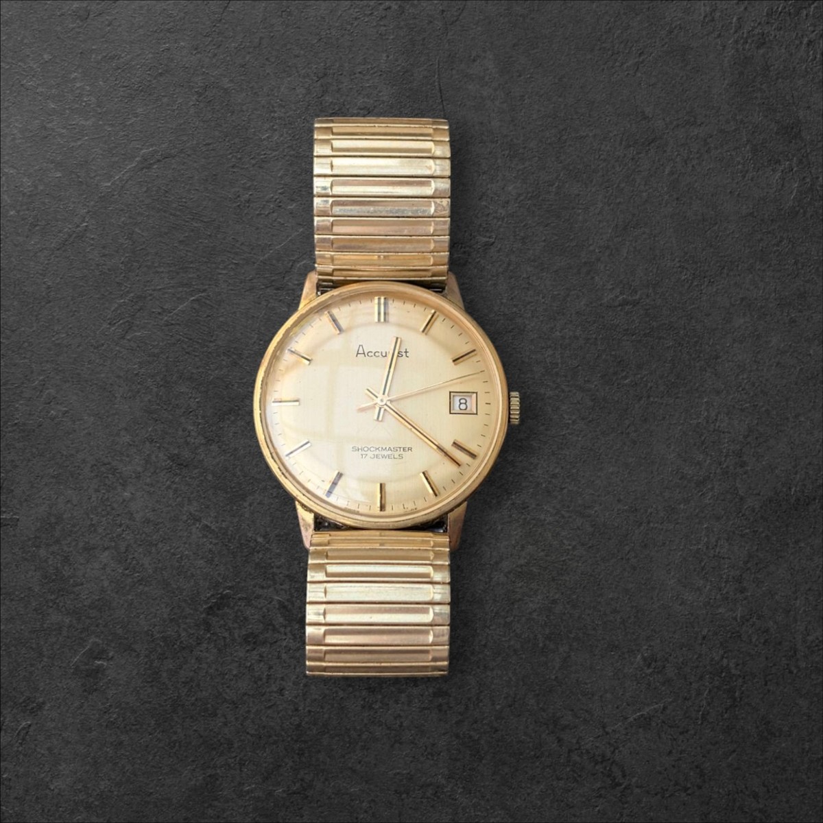 Vintage Accurist Shockmaster Mens Watch Swiss Made 17 Jewels